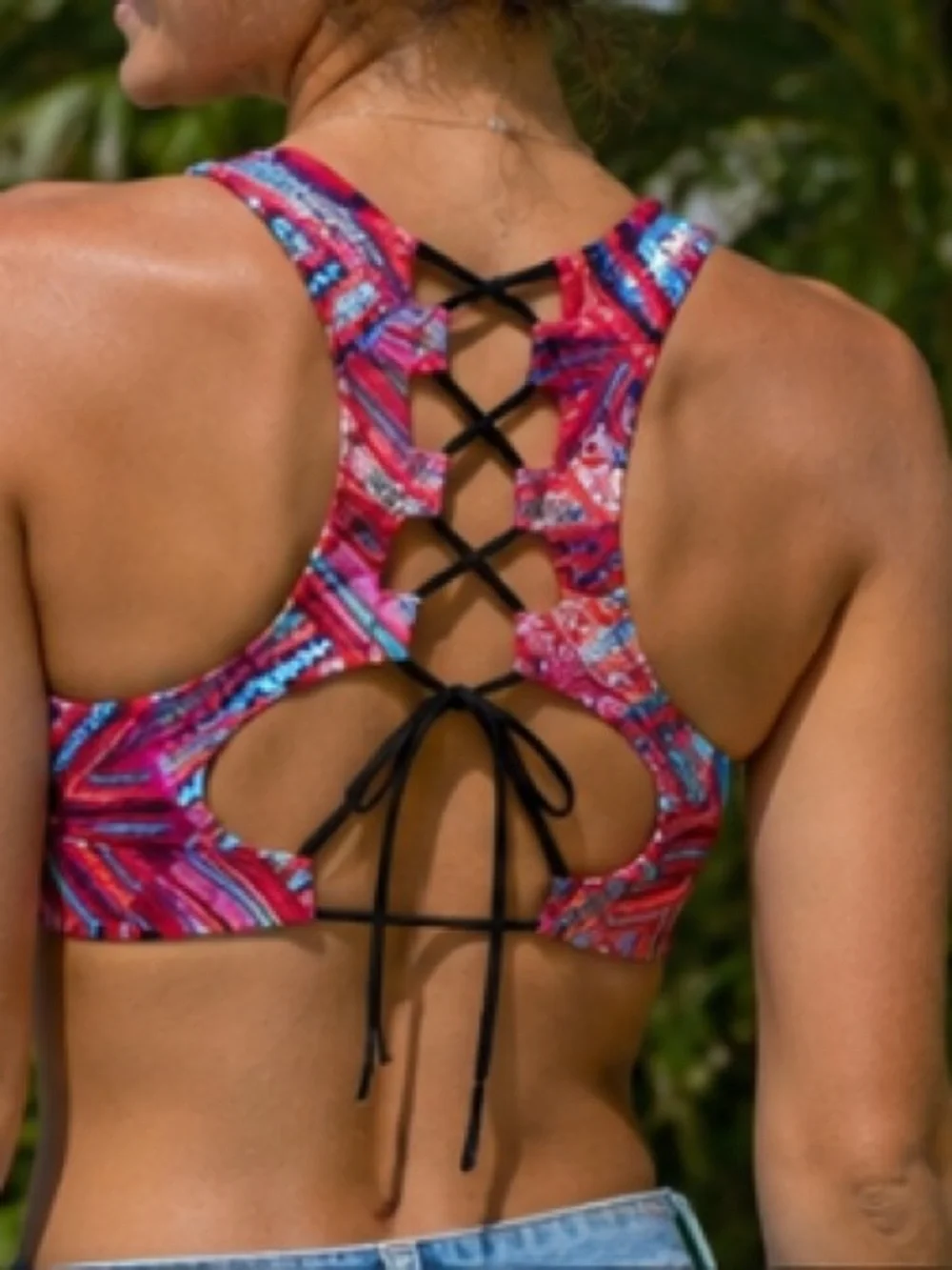 Seafolly Desert Tribe Bikini Top, Size Small